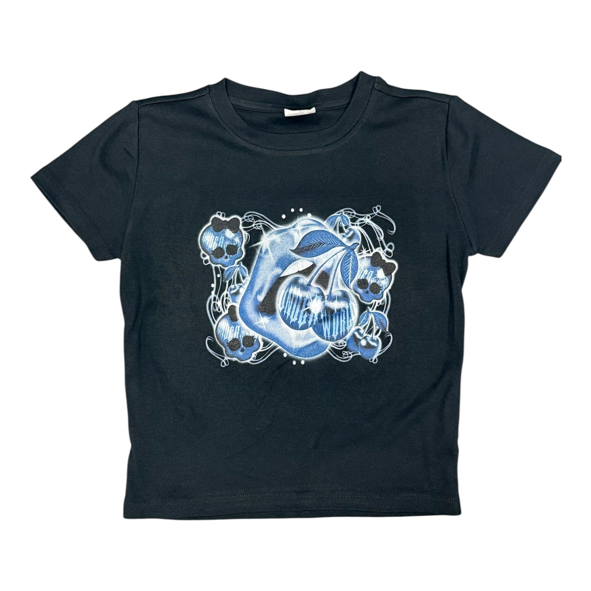 SKULL CHERRY KISSES BABY TEE