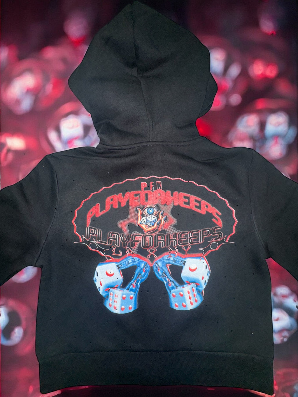 PFK RED DICE WOMENS FULL ZIP HOODIE