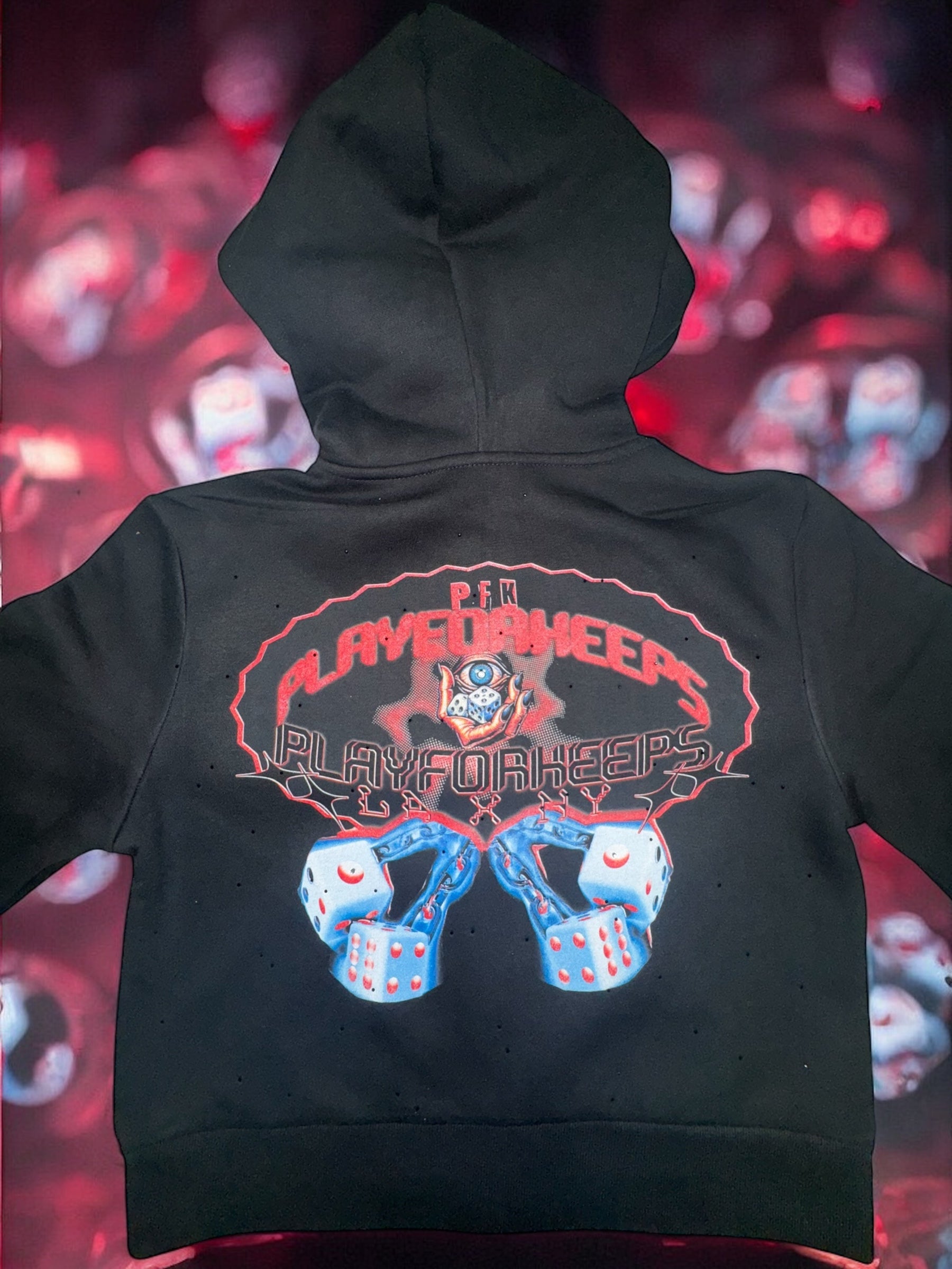 PFK RED DICE WOMENS FULL ZIP HOODIE