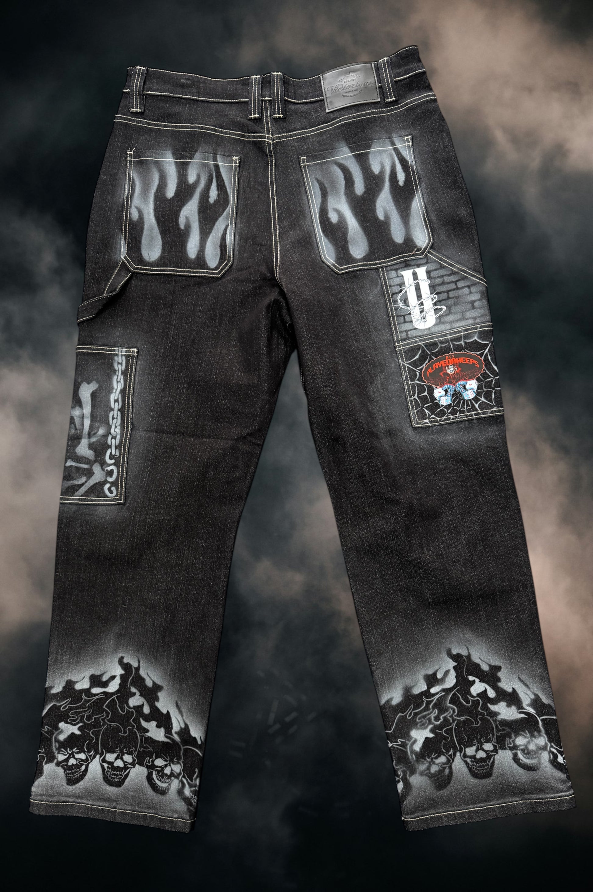 UNDERWORLD X PLAYFORKEEPZ CUSTOM COFFIN JEANS
