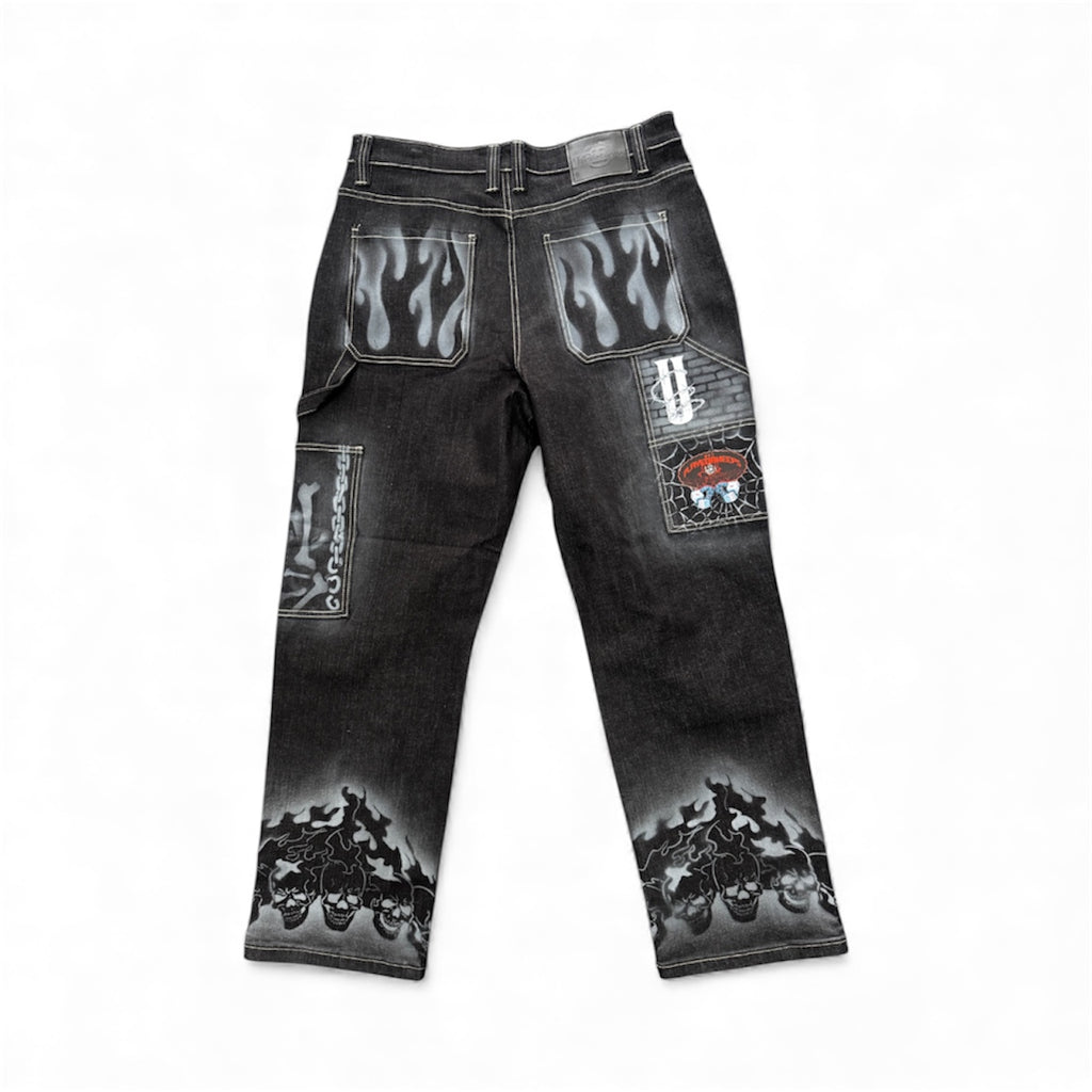 UNDERWORLD X PLAYFORKEEPZ CUSTOM COFFIN JEANS