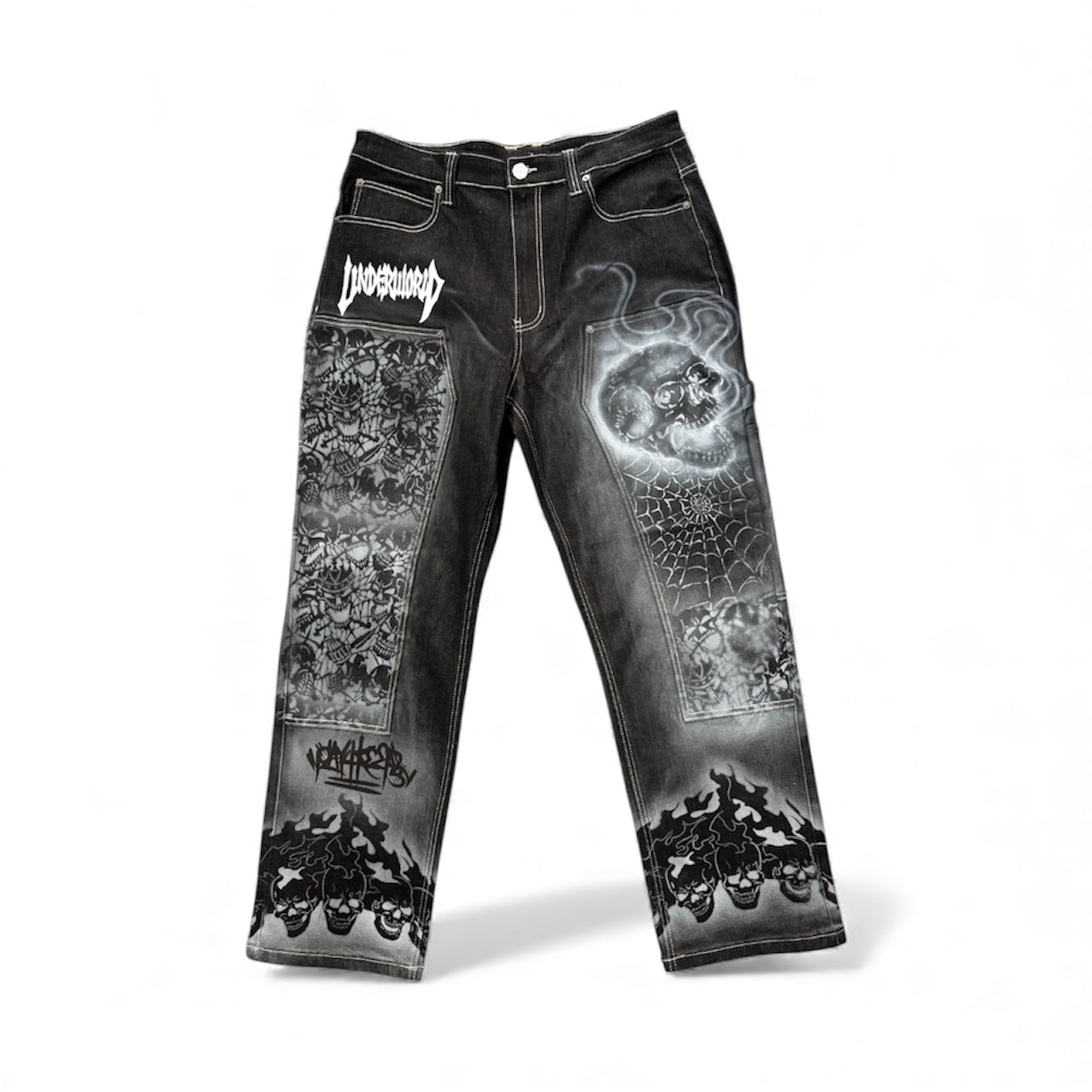 UNDERWORLD X PLAYFORKEEPZ CUSTOM COFFIN JEANS