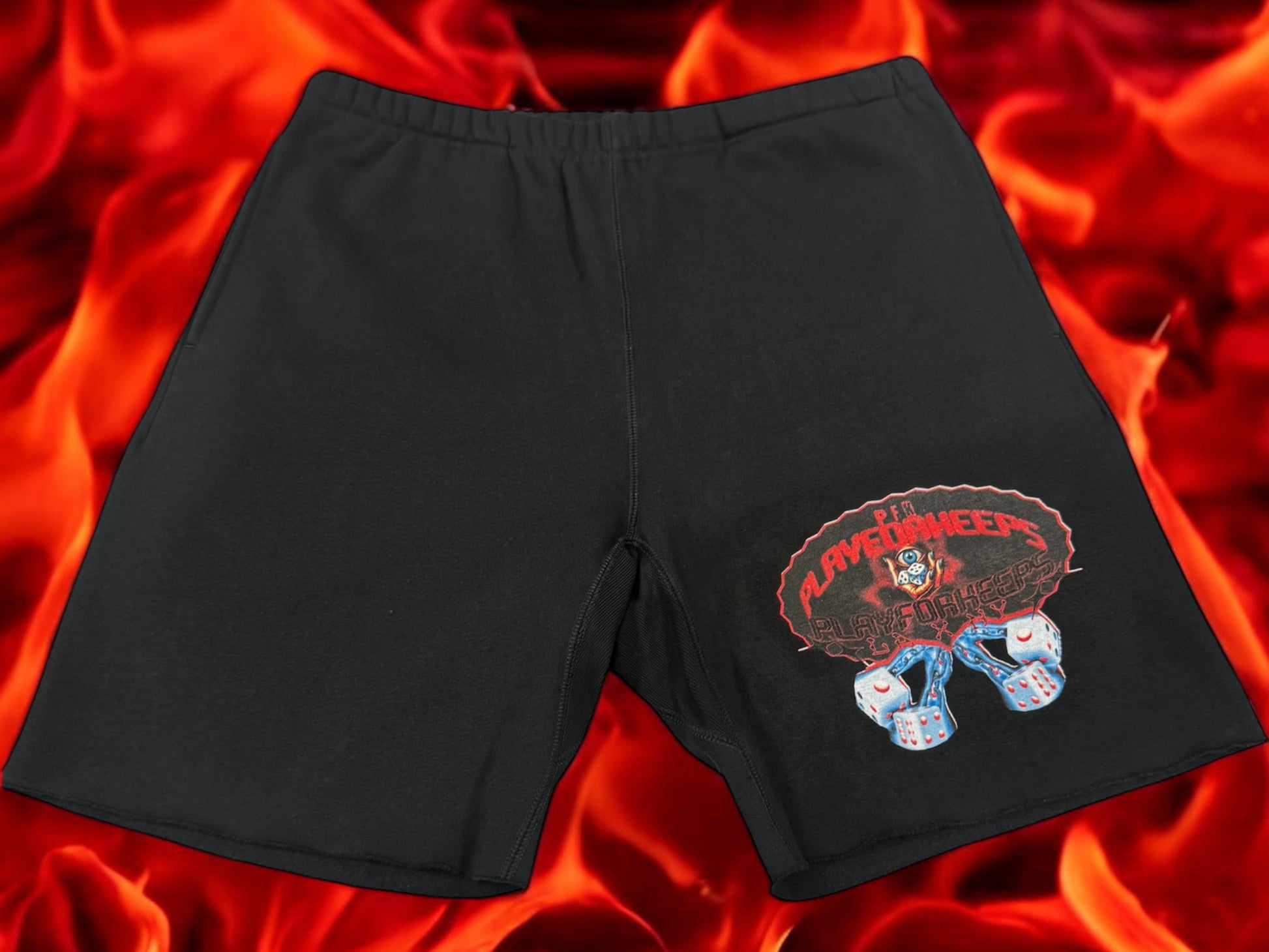 PFK RED DICE CUT JOGGER SHORTS